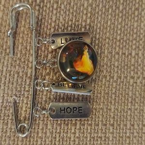 Handcrafted Snap Pour Painted Charm Brooch